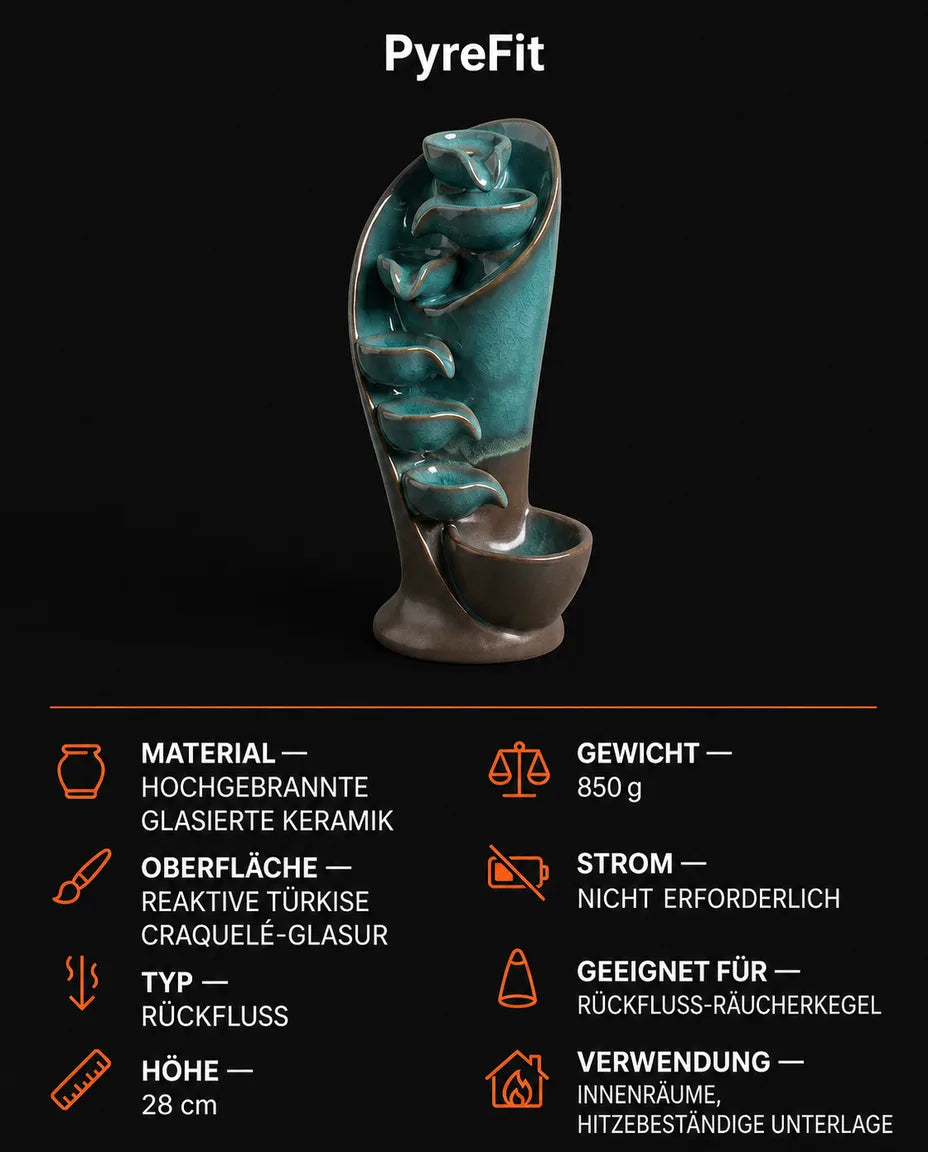 Ceramic Backflow Incense Burner – Waterfall Cone Burner for a Calm Atmosphere – product image 8