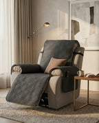 Housse de fauteuil inclinable imperméable à endos antidérapant – protection matelassée avec pochettes – image du produit 2