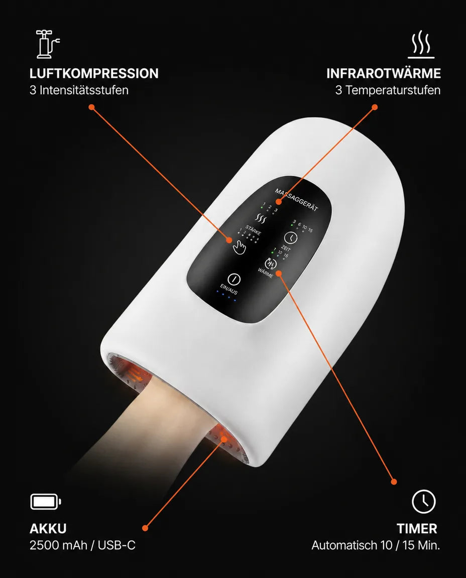 Cordless Heated Hand Massager – Air Compression Massage for Hands, Fingers and Wrists – product image 7