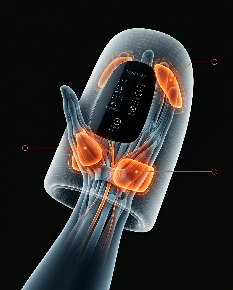 Cordless Heated Hand Massager – Air Compression Massage for Hands, Fingers and Wrists – product image 11