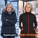 Comparison: regular winter jacket and Silvaia with heating