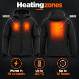 Heated everyday jacket PyreFit Summaro: heating zones across the chest and back