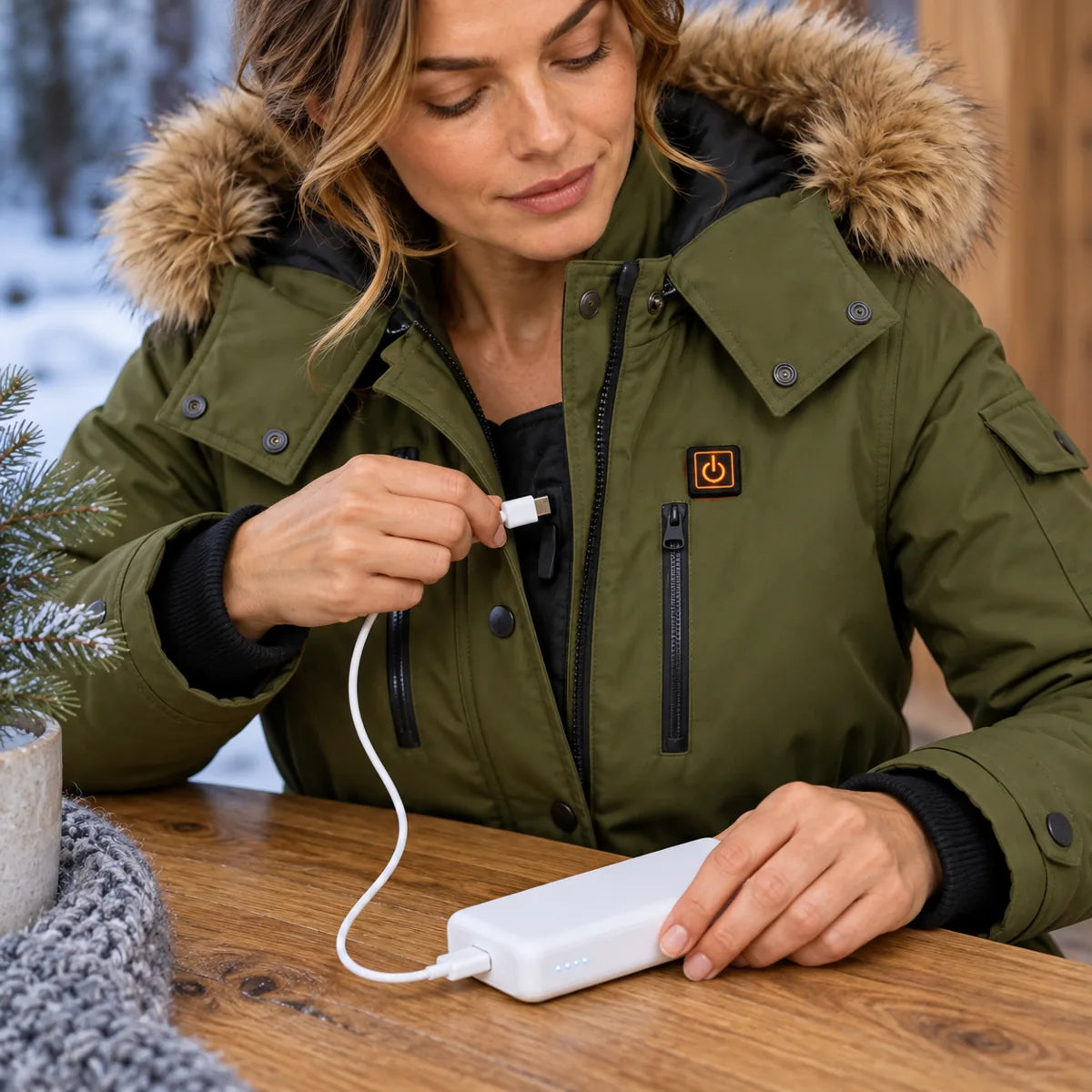 PyreFit Apexor – Manteau d'hiver chauffant pour femme