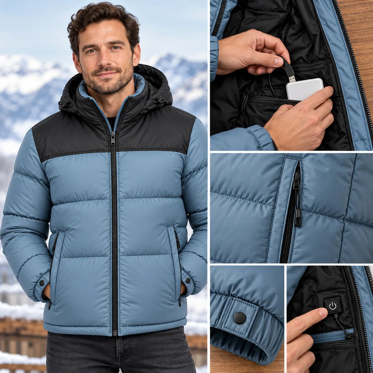 PyreFit Gletor – Manteau matelassé chauffant unisexe
