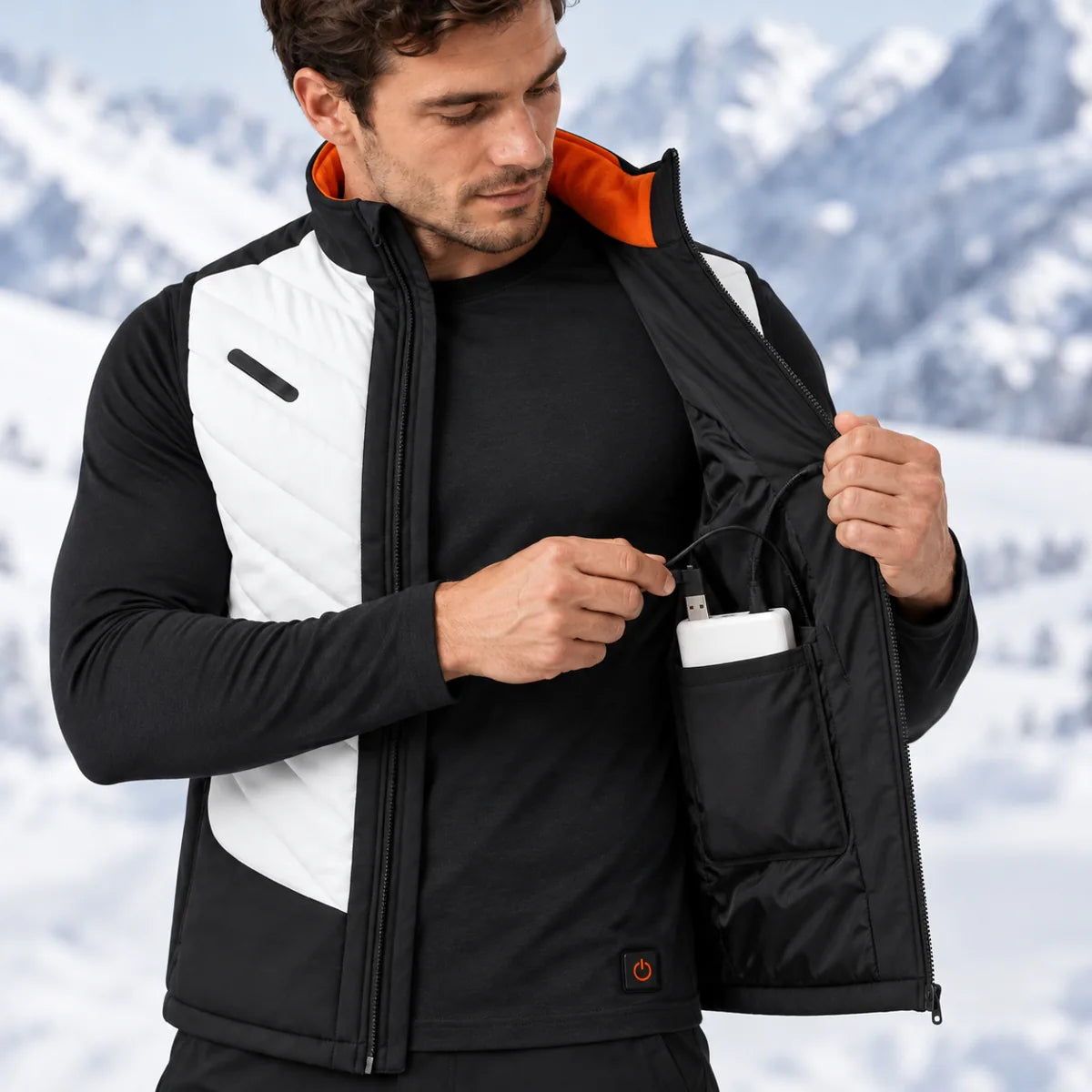 PyreFit Novaro – Veste sport chauffante sans manches pour homme