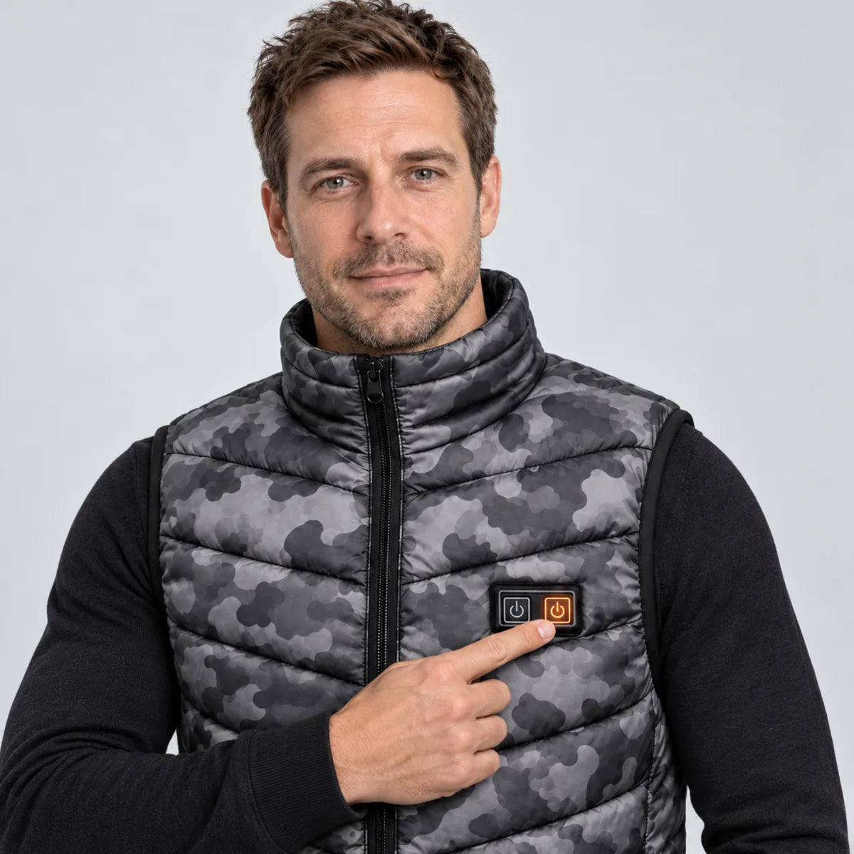 PyreFit Piloto – Veste chauffante sans manches camouflage