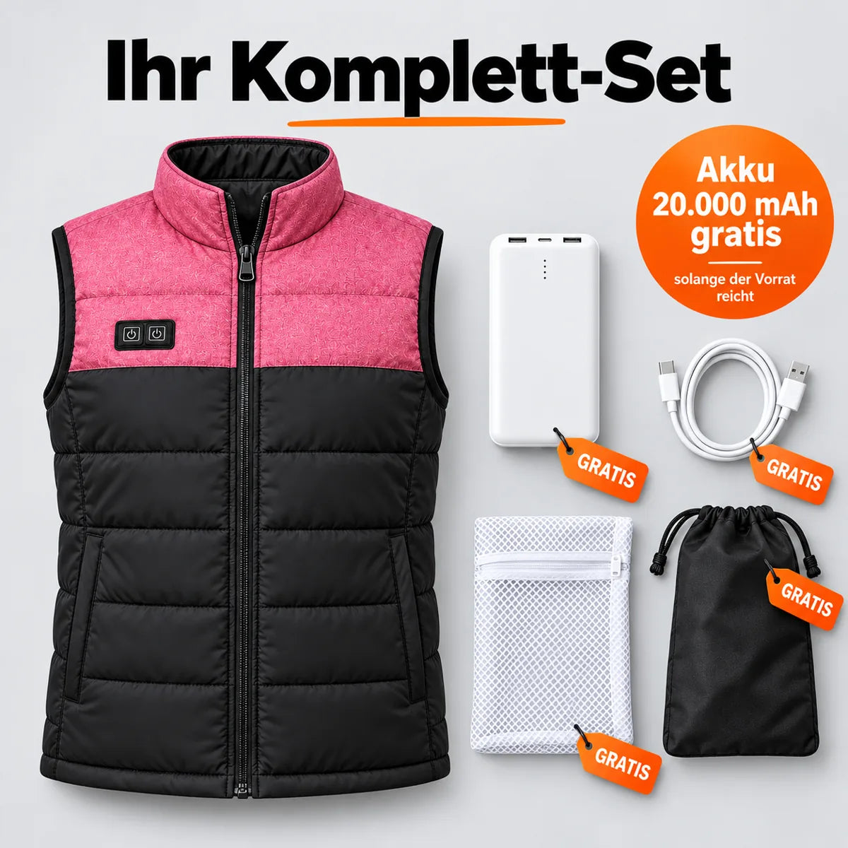 PyreFit Rundor – Veste chauffante sans manches matelassée unisexe