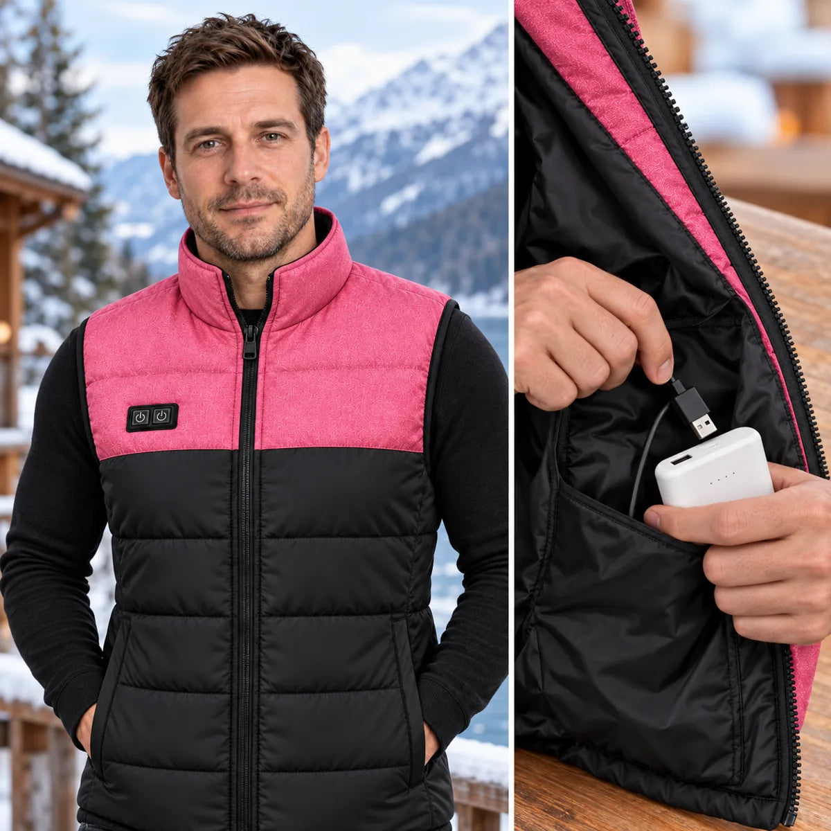 PyreFit Rundor – Veste chauffante sans manches matelassée unisexe