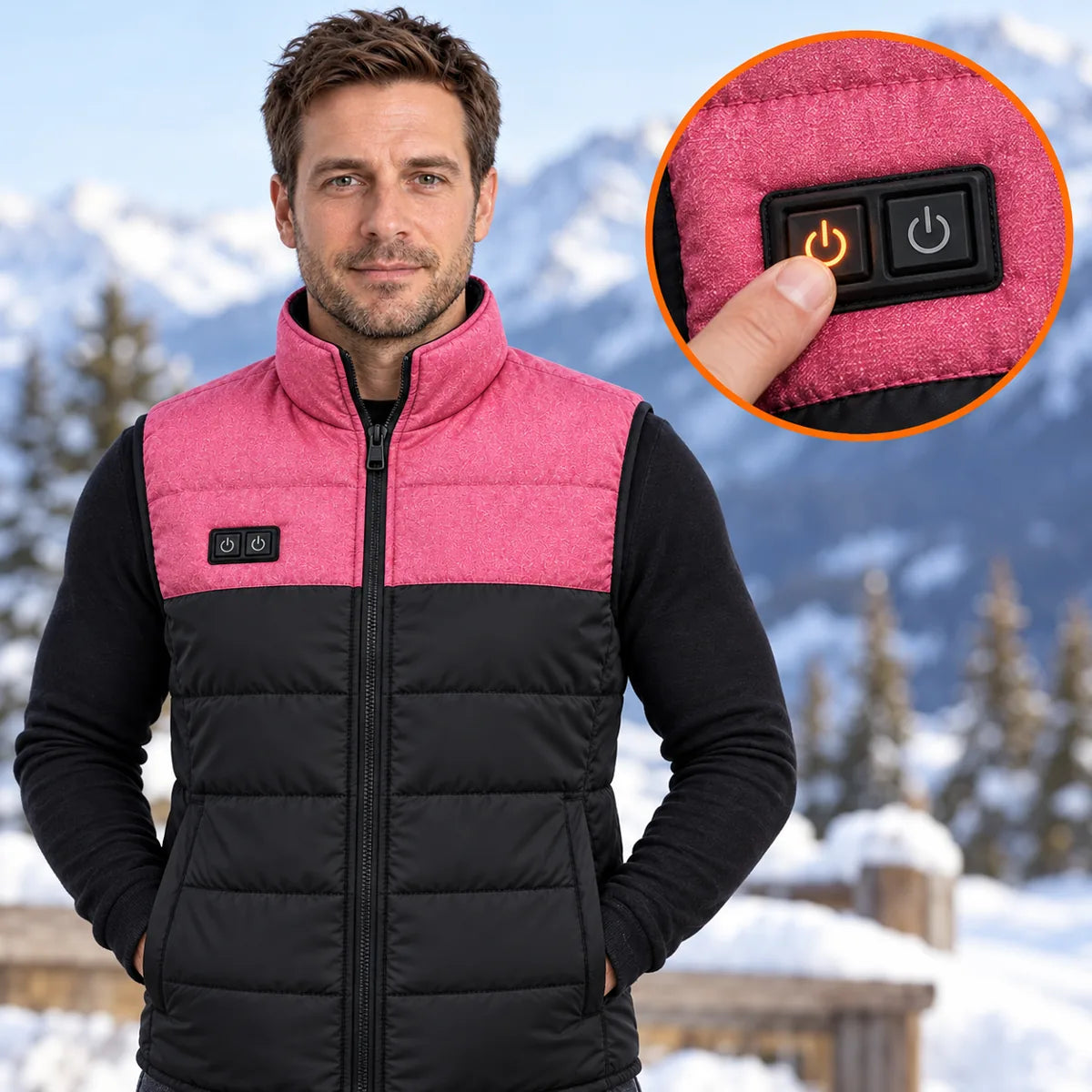 PyreFit Rundor – Veste chauffante sans manches matelassée unisexe