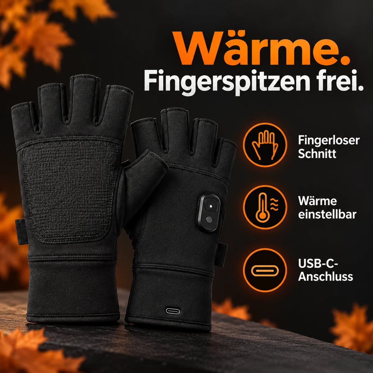 Gants chauffants sans doigts