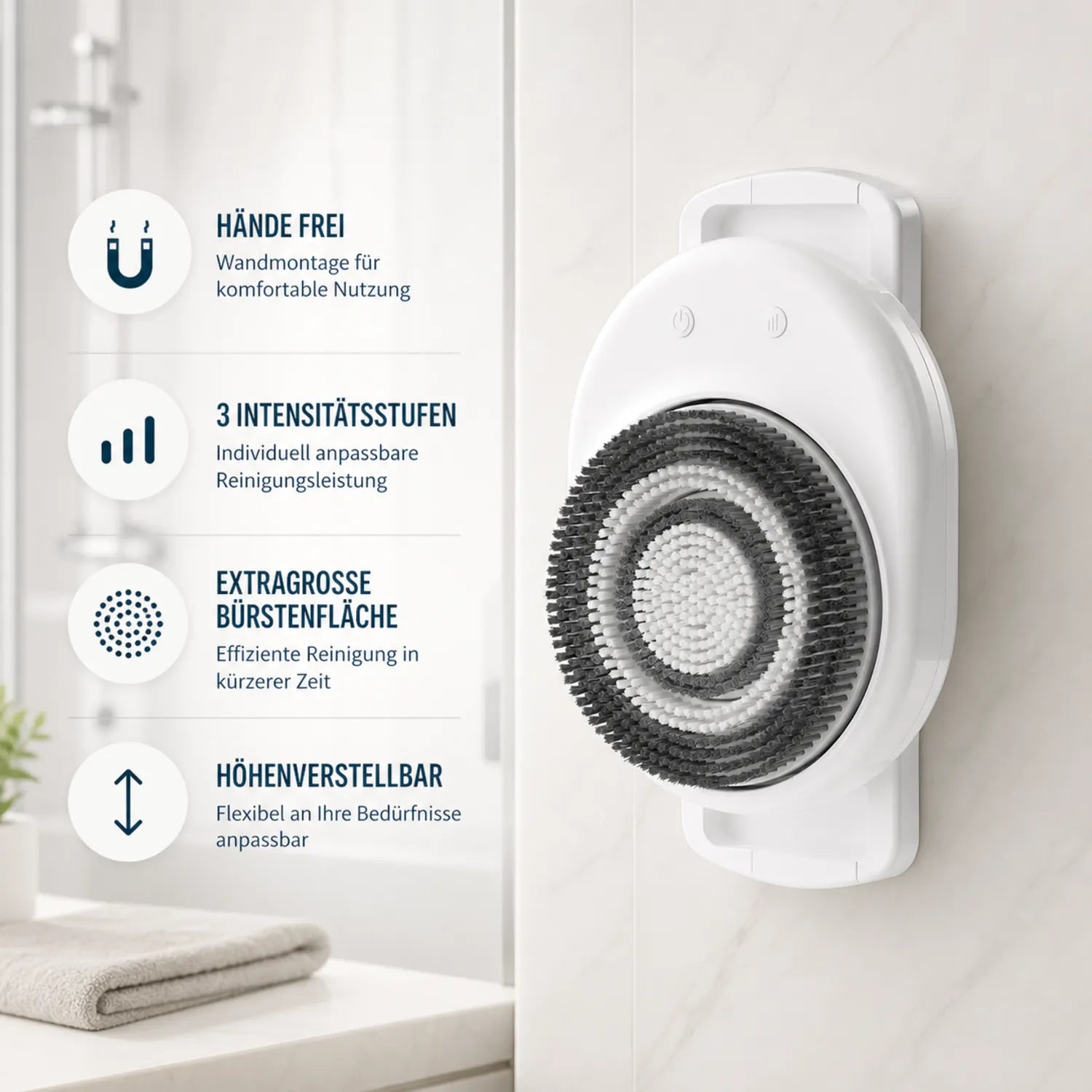 Fixée au mur ou tenue à la main