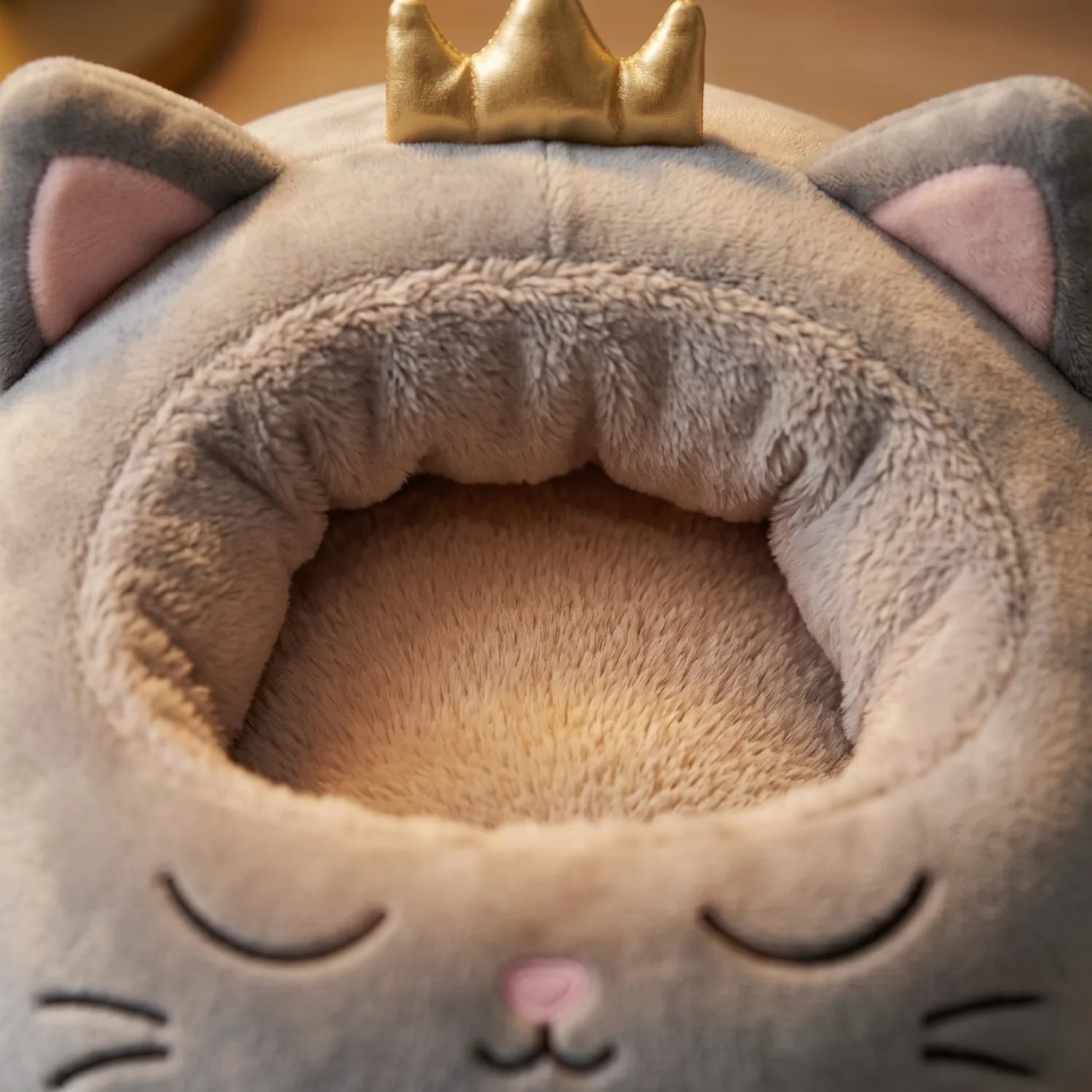 Plush foot warmer up close