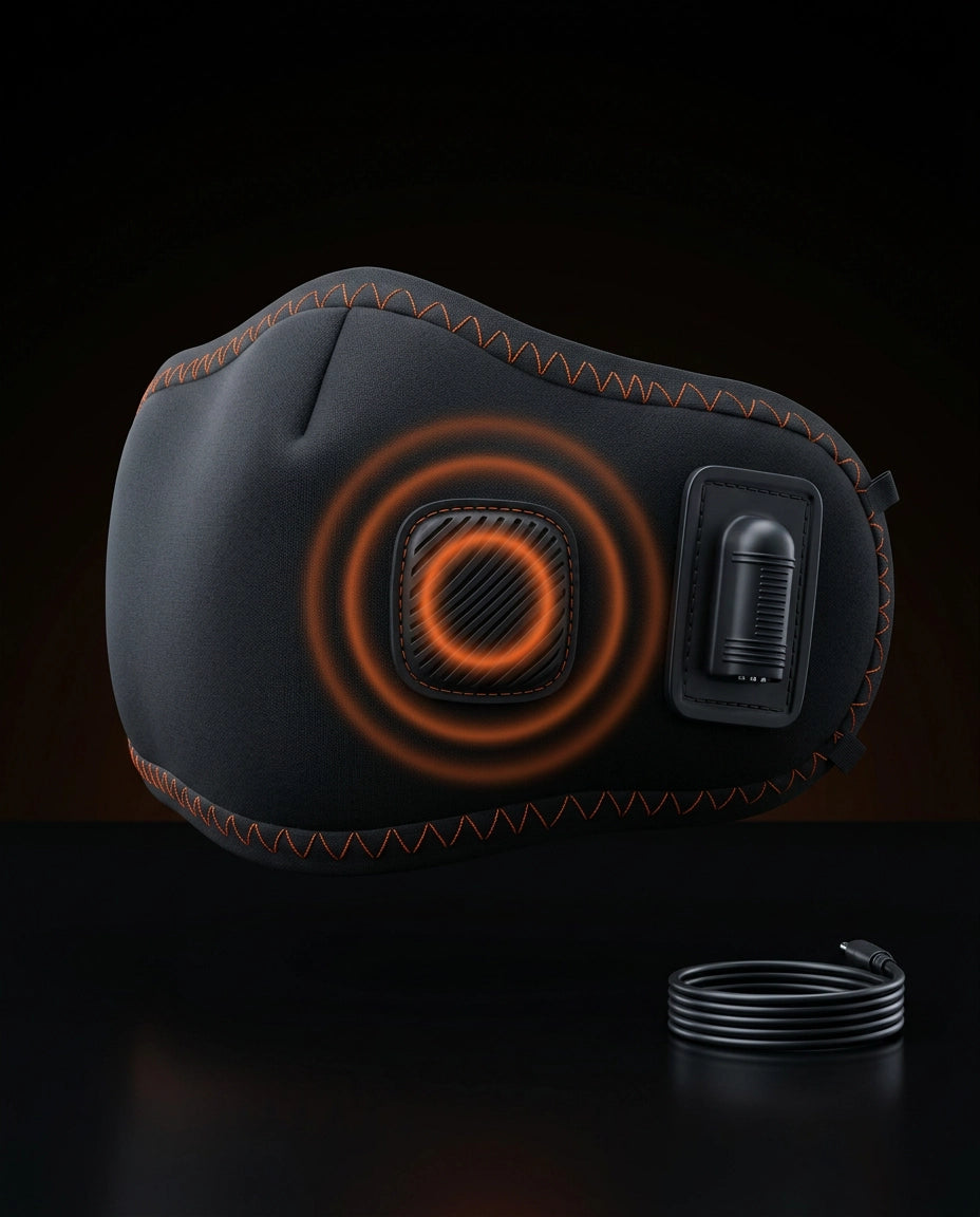 Two comforts, one mask: warmth or micro-massage