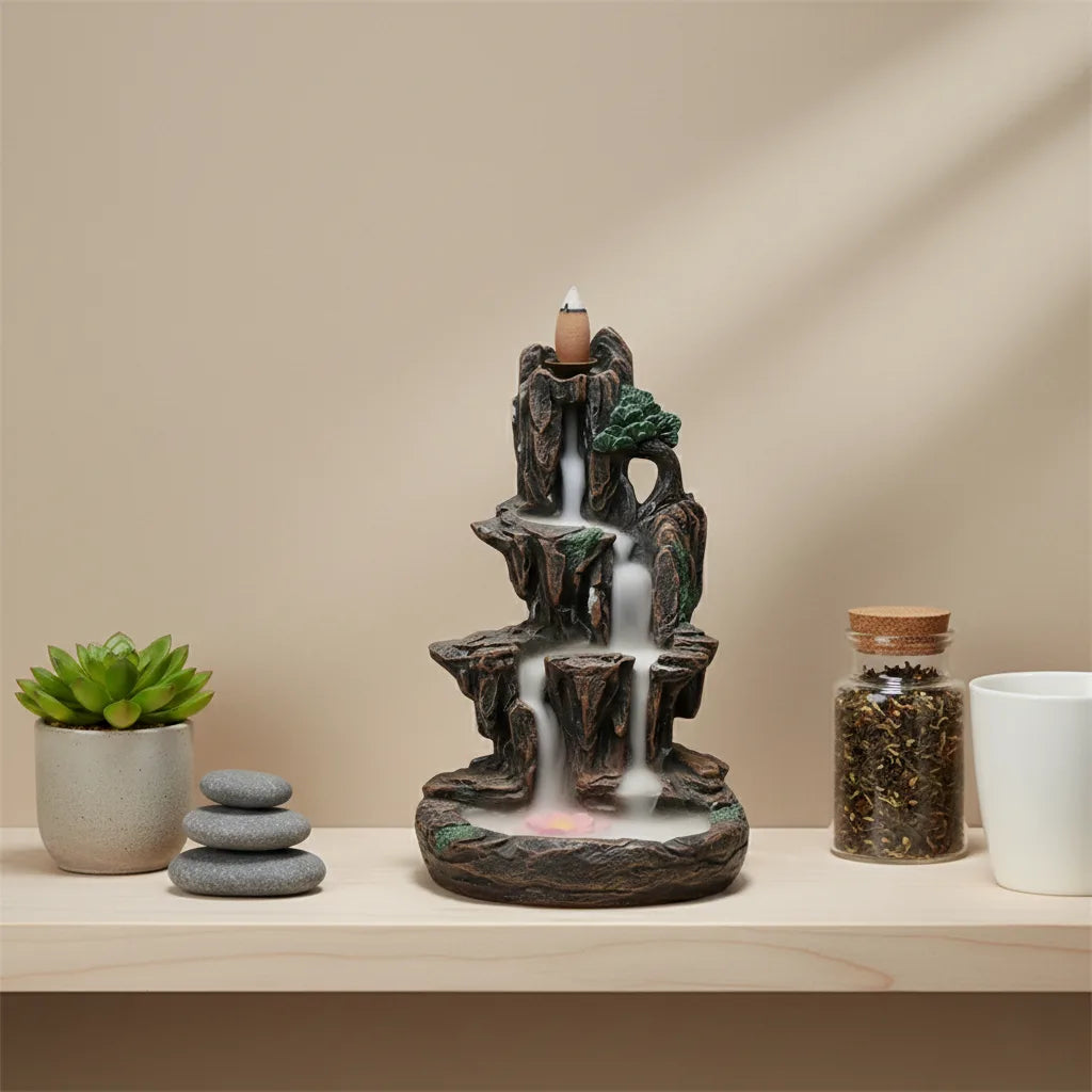 Incense holder with a unique mountain design