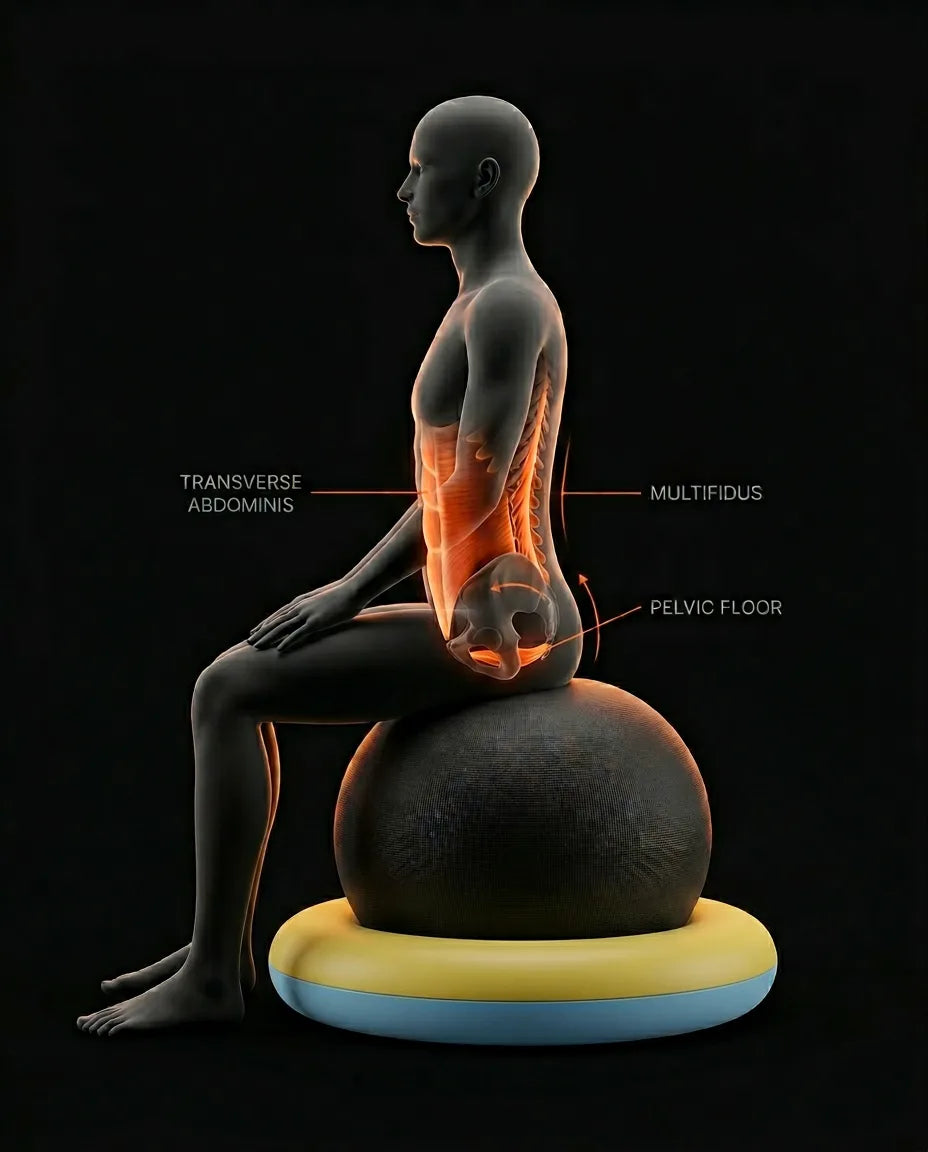 Active sitting, engaged core